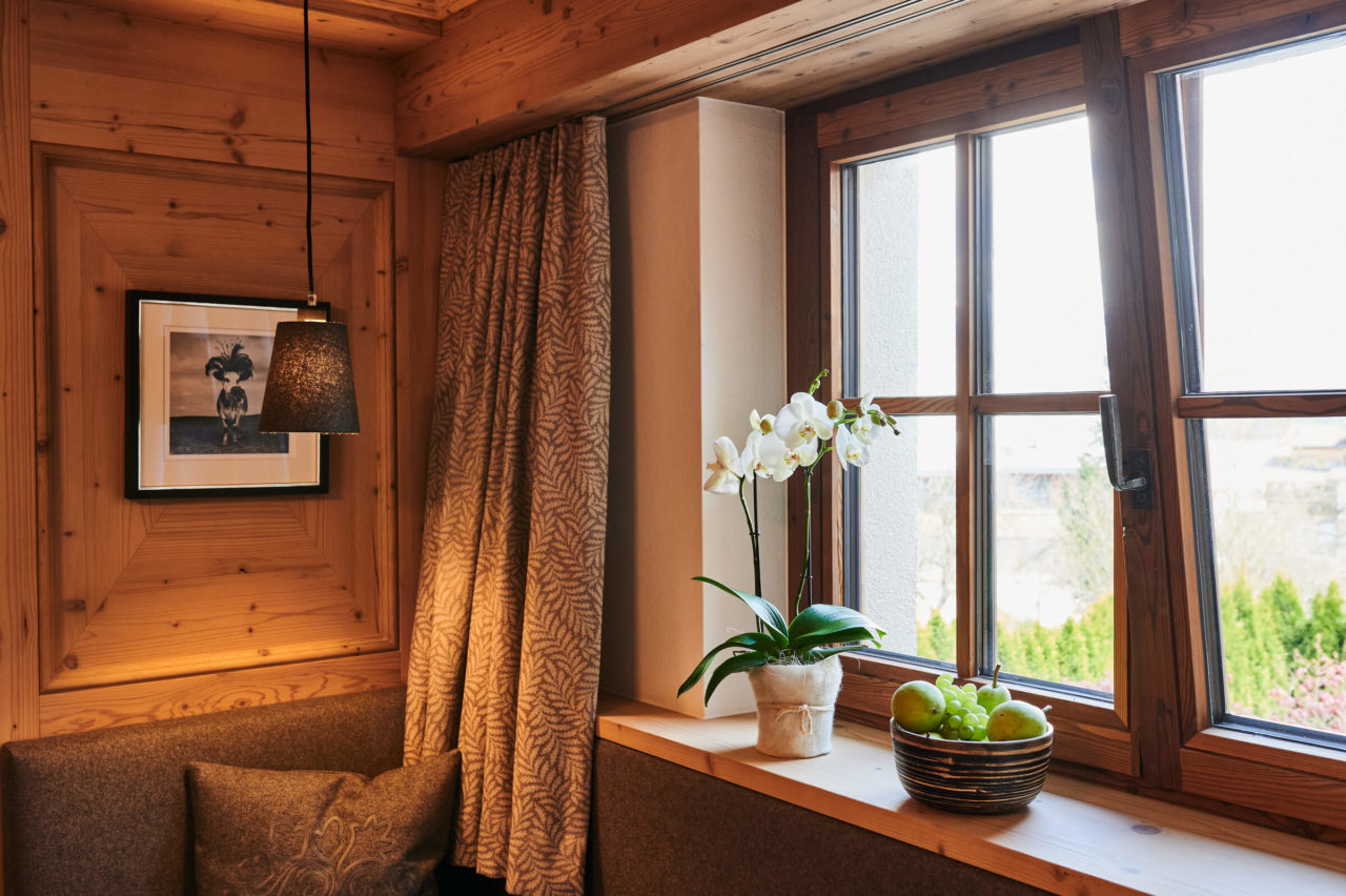 view from bed room on the ski slope at family ski chalet evi in austria