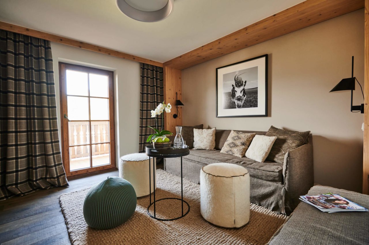 Living room at suite at holiday home Chalet Evi in Kaprun, Austria